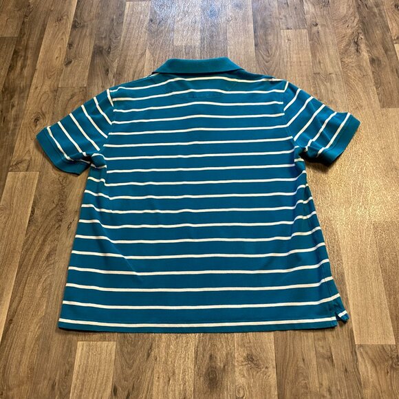 Banana Republic Men's Large Blue Striped Knit Polo BR Logo - Picture 3 of 7